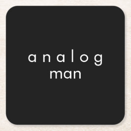 Analog Man Svart Pappersunderlägg Underlägg Papper Kvadrat