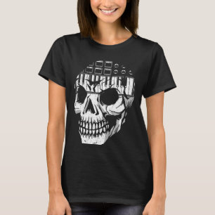 Analog modulär synthesizer Skull Music Synth Nerd T Shirt