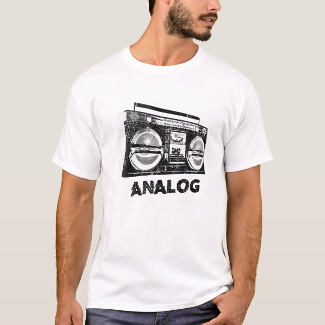 Analog musik för Ghetto Blaster Boombox Radio Hip  T Shirt (Framsida)