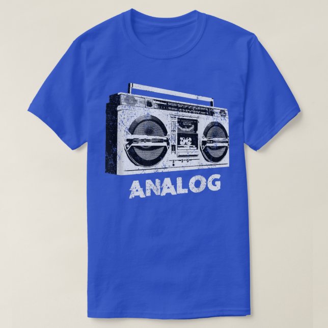 Analog musik för Ghetto Blaster Boombox Radio Hip  T Shirt (Design framsida)