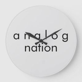 Analog Nation Audio Grå Kvarts Vägglocka Stor Klocka