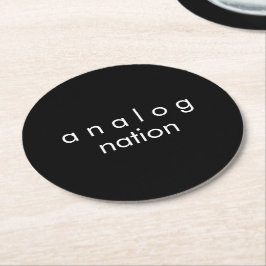 Analog Nation svart pappersunderlägg Underlägg Papper Rund
