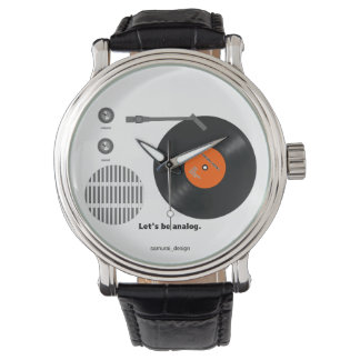 Analog record player armbandsur