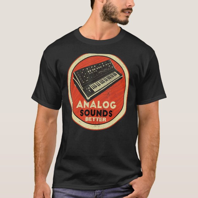 ANALOG SYNTHESIZER MUSIC RECORDING RETRO DESIGN T SHIRT (Framsida)