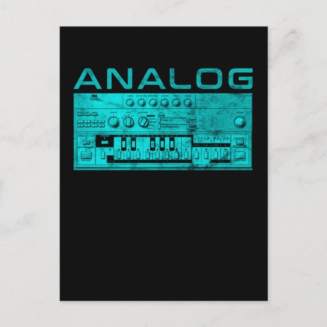 Analog Synthesizer Tangentbord Synth Vykort (Framsida)