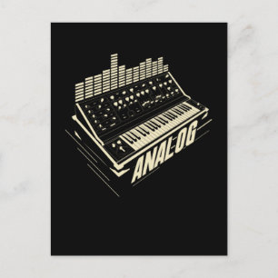 Analog trummaskin Synth Keyboard Synthesizer Vykort