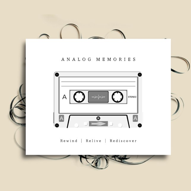 Analoga minnen | Musikminnesmärken | Musikkonst Poster (music wall art | wall art for music studios , music composers , 90s 80s vintage retro cassette tape)