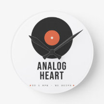 Analogt hjärta retro vinylskiva akryl väggklocka