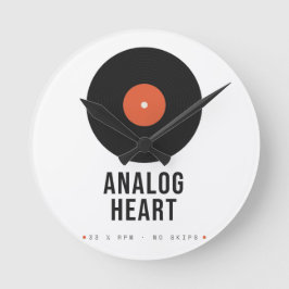 Analogt hjärta retro vinylskiva akryl väggklocka