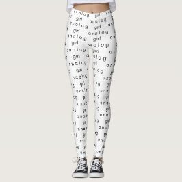 Analogt tjej vita Leggings