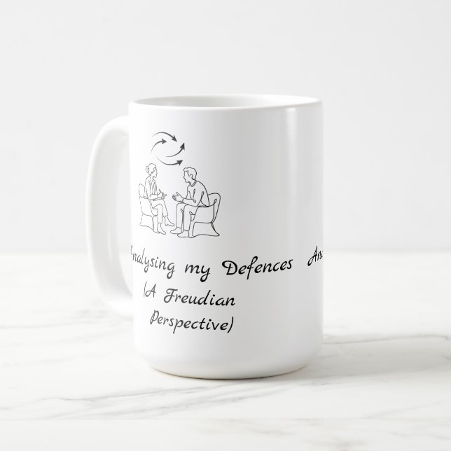 Analyserar mina försvar Funny Therapy Rådgivning  Kaffemugg (Framsida vänster)