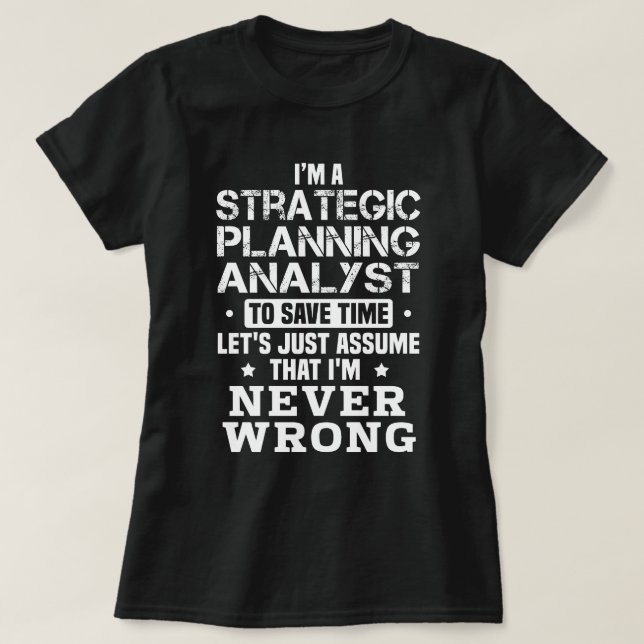 Analytiker för strategisk planering t shirt (Design framsida)