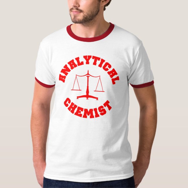 Analytisk (röd) kemistT-tröja, T-shirt (Framsida)