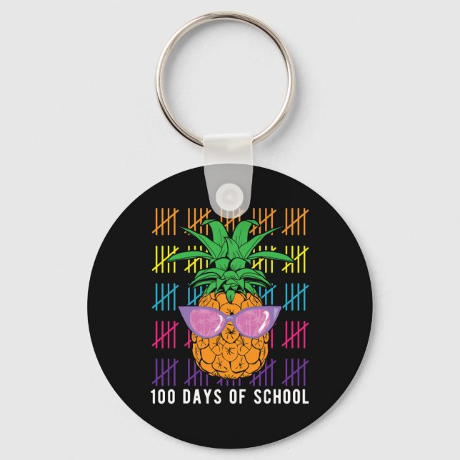 Ananas 100 dagar för skollärare och Student G Nyckelring (Framsida)