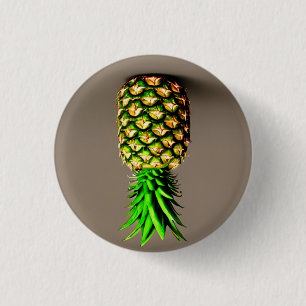 Ananas 3 cm rund bricka knapp