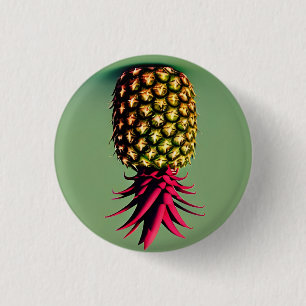 Ananas 3 cm rund bricka knapp