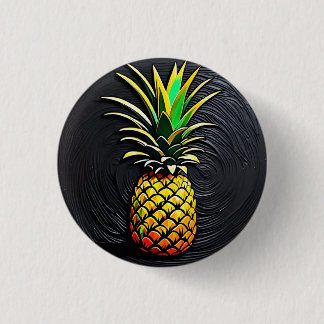 Ananas 3 cm rund bricka knapp