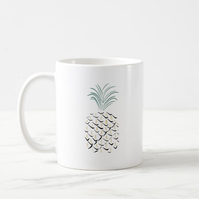 Ananas Abstrakt Art Kaffemugg (Vänster)