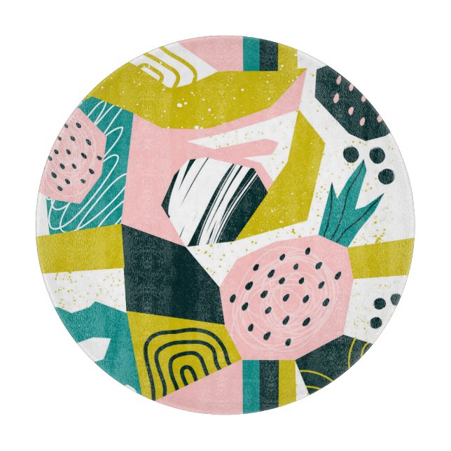 Ananas Abstrakt: Färgfläckfritt, sömlöst lappverk (Framsidan)