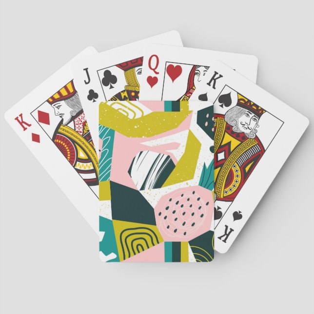 Ananas Abstrakt: Färgfläckfritt, sömlöst lappverk Casinokort (Baksidan)