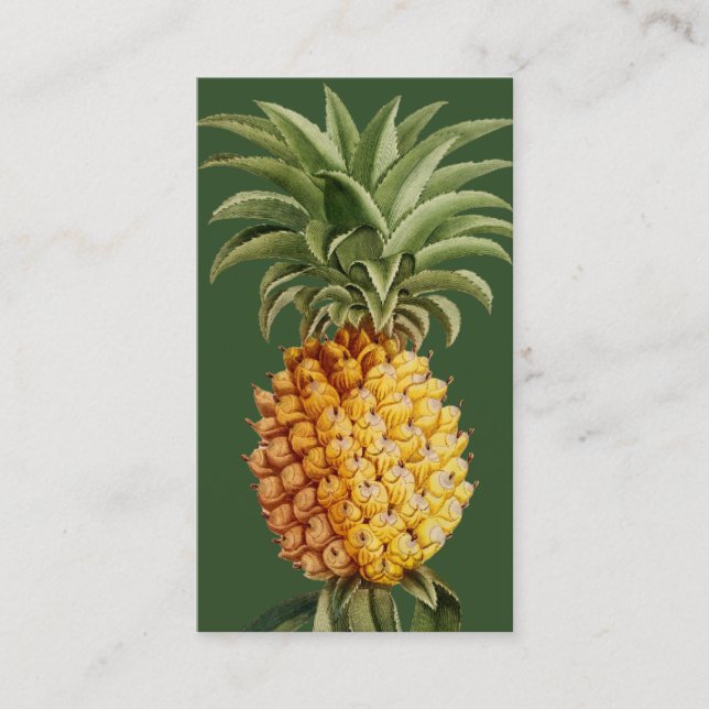 Ananas-Affärskort - Vintage Botaniskt Visitkort (Framsida)
