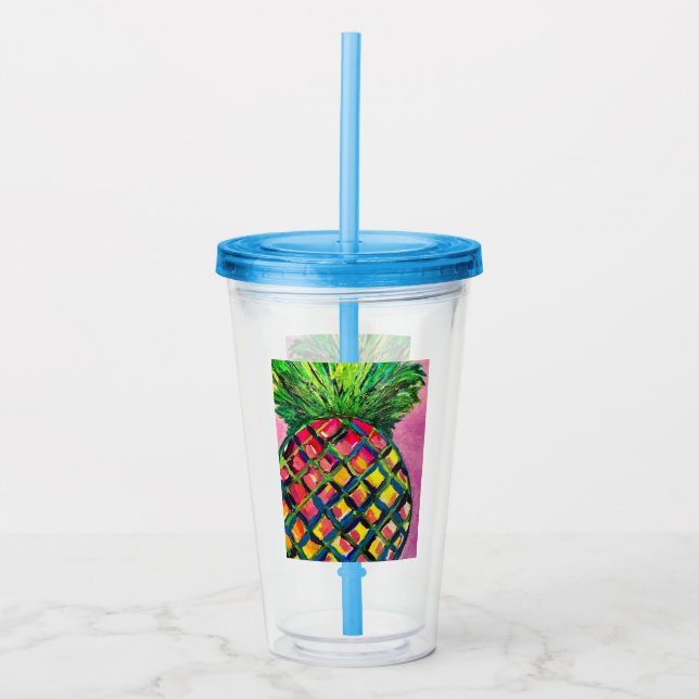 Ananas Akryltorktumlare Take Away Mugg (Framsida)