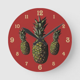 Ananas Akrylväggslås Rund Klocka