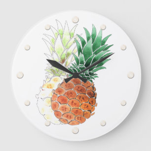 Ananas, akvarell . stor klocka