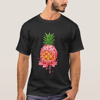 Ananas Alla Hjärtans Dags Glass Droppande Hjärtat T Shirt