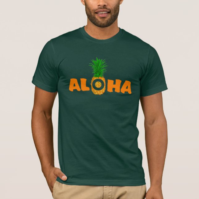 Ananas Aloha - Sommarns T-shiroriens för manar Tee Shirt (Framsida)