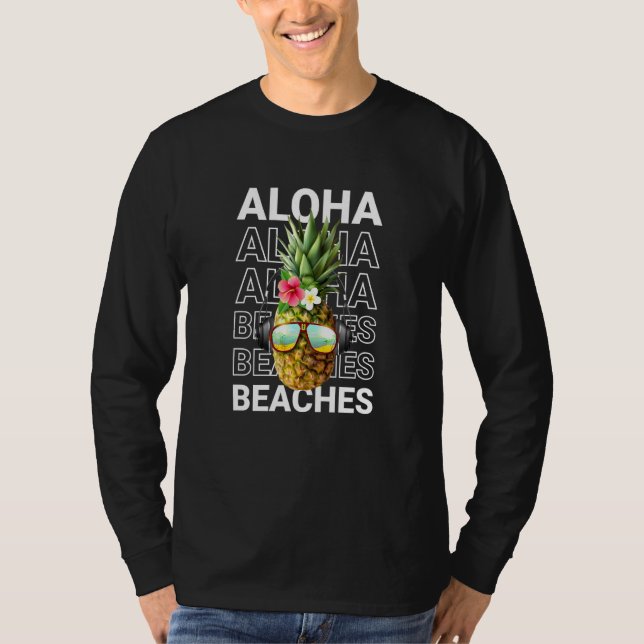 Ananas Aloha-stränder - Sommar-svängskiva T Shirt (Framsida)
