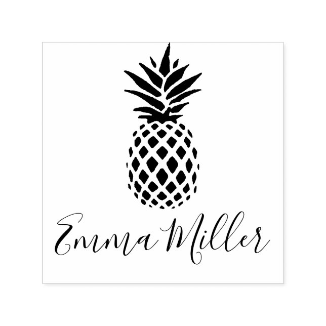Ananas anpassade namn Namnteckning Självfärgande Stämpel (Design)