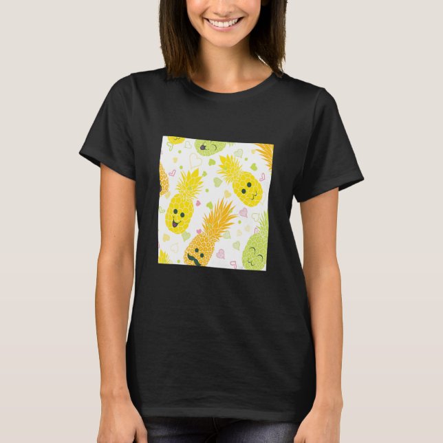 Ananas ansikte sömlös t shirt (Framsida)