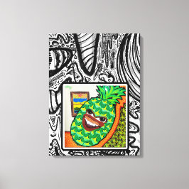 Ananas Ansikte vid behandling. Canvastryck