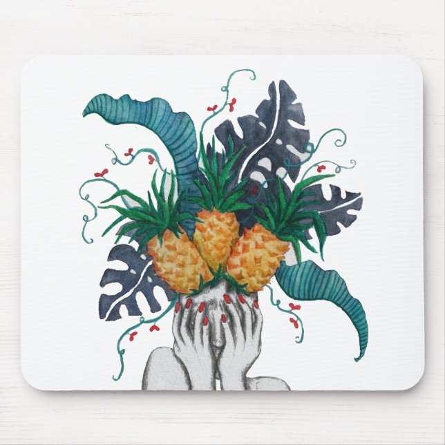 Ananas är i mitt huvud musmatta (Framsidan)