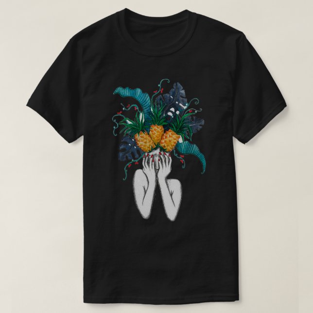 Ananas är i mitt huvud t shirt (Design framsida)