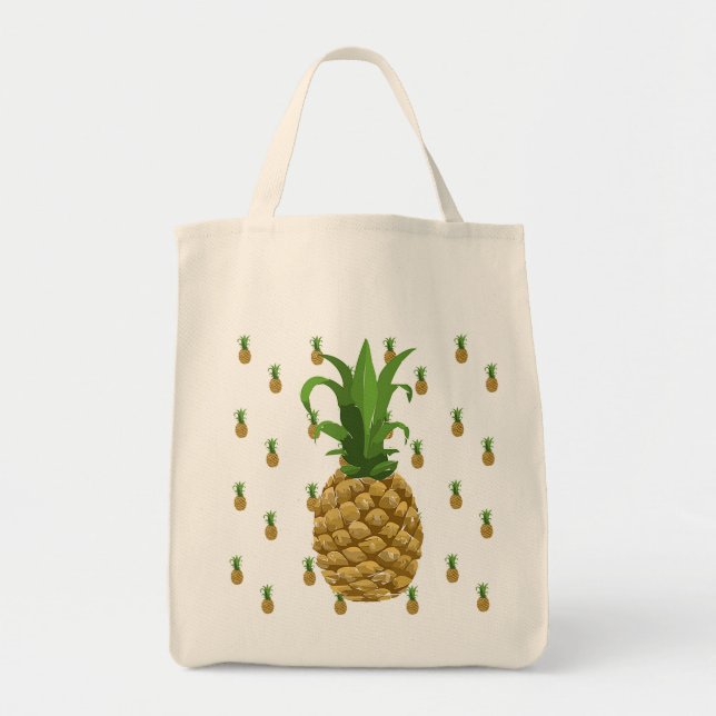 Ananas, återanvändbar Livsmedel-totetikett Tygkasse (Framsidan)