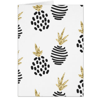 Ananas av glitter och svart abstrakt. hälsningskort