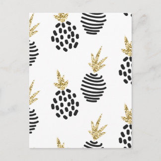 Ananas av glitter och svart abstrakt. vykort