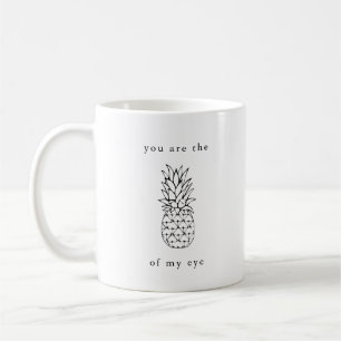 Ananas av mitt eleganta svartvitt för öga kaffemugg