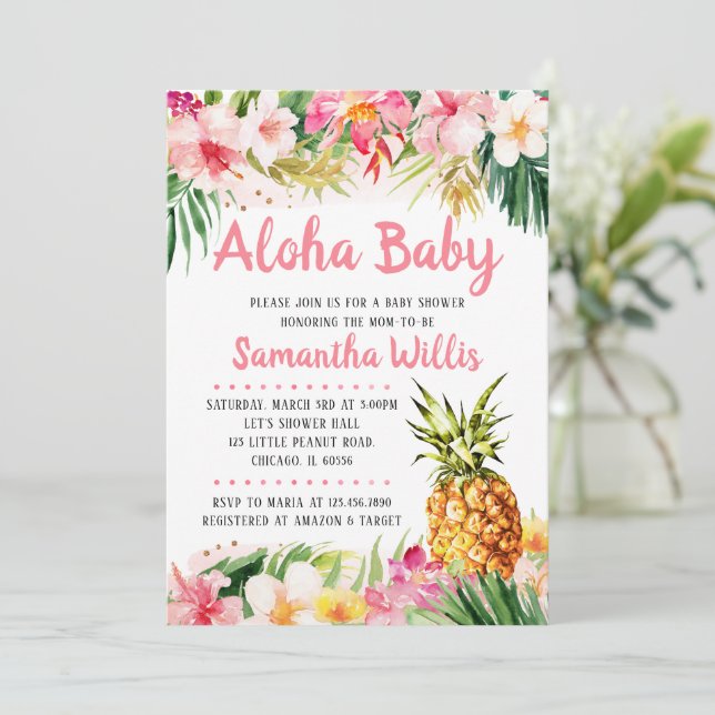 Ananas Baby Shower Inbjudan (Stående Fram)