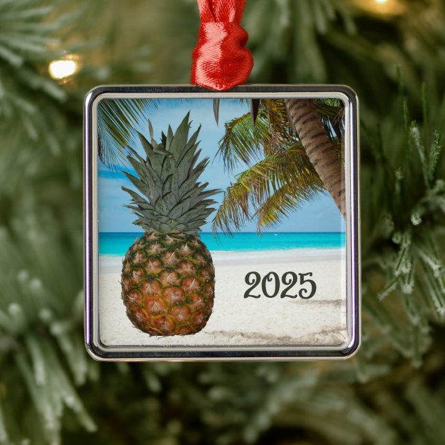 Ananas, Beach, Handflatan, Oceanen Julgransprydnad Metall (Träd)