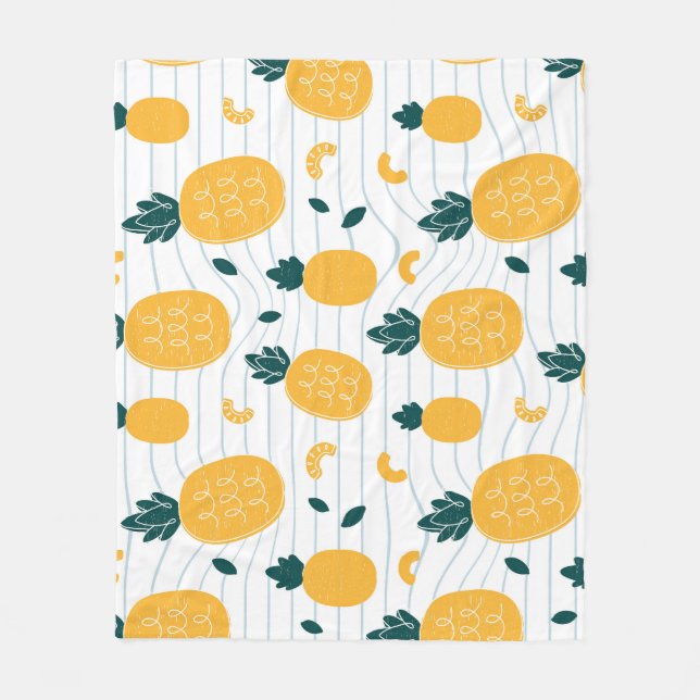 Ananas Beauty: Hand plockade Mönster Fleecefilt (Framsidan)