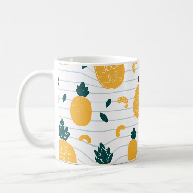 Ananas Beauty: Hand plockade Mönster Kaffemugg (Vänster)
