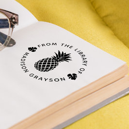 Ananas Bibliotek i Personlig Självfärgande Stämpel
