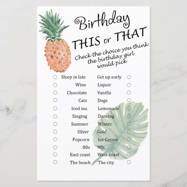 Ananas Birthday i det ena eller det andra spelet (Framsida)