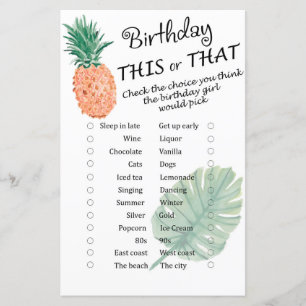 Ananas Birthday i det ena eller det andra spelet