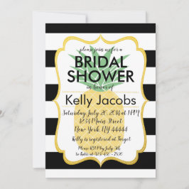 Ananas Black and White Inbjudningskort för möhippa