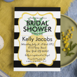 Ananas Black and White Inbjudningskort för möhippa