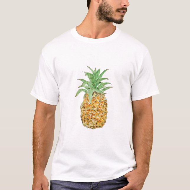 ananas bläck och vattenfärgning t shirt (Framsida)